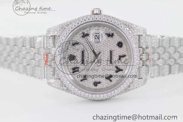 Jubilee Diamonds Datejust TWF 41 Arabic Full on A2824 Dial Edition SS Markers Best Bracelet 1:1 0214